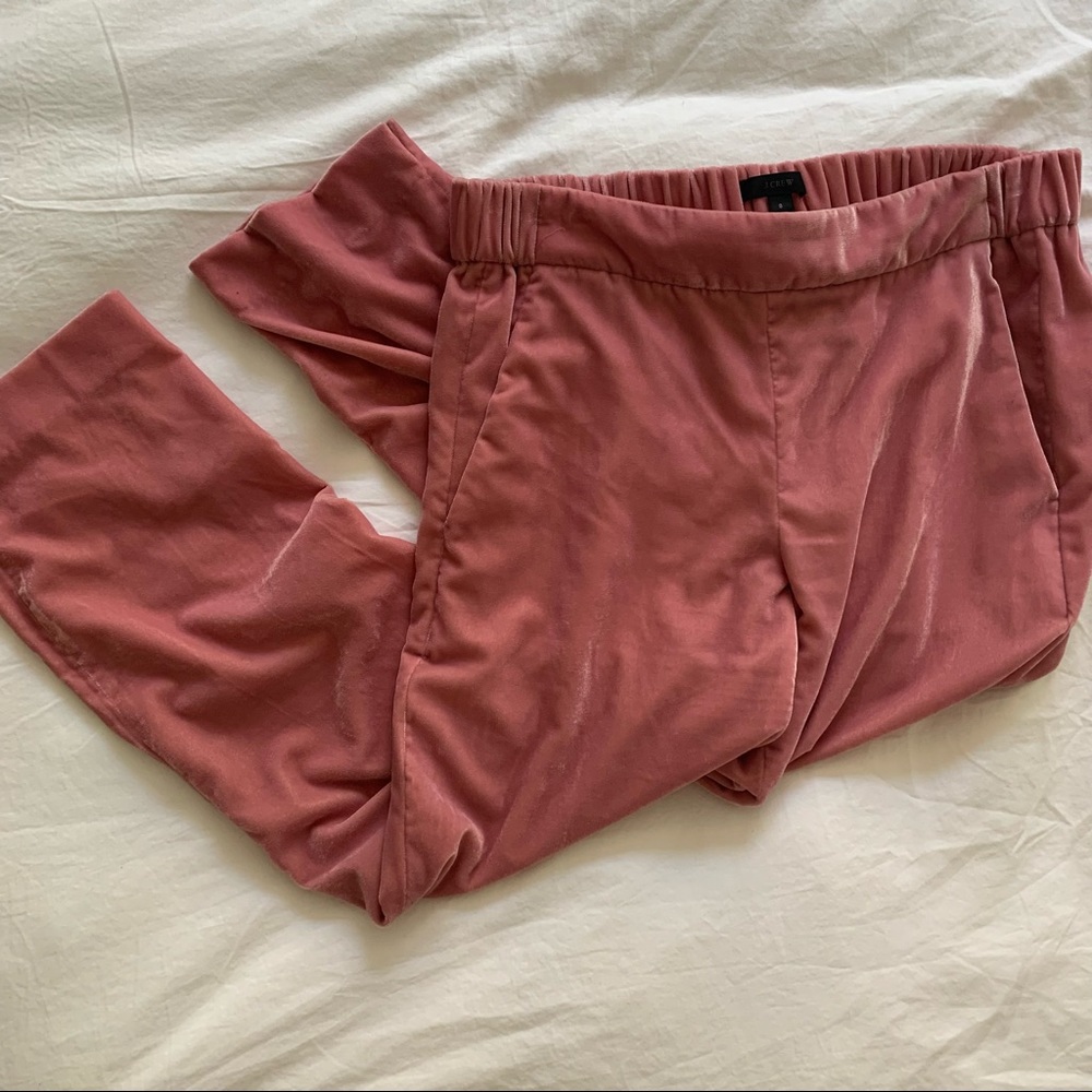 J Crew Velvet Pants in Pink